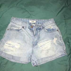 blue jean shorts